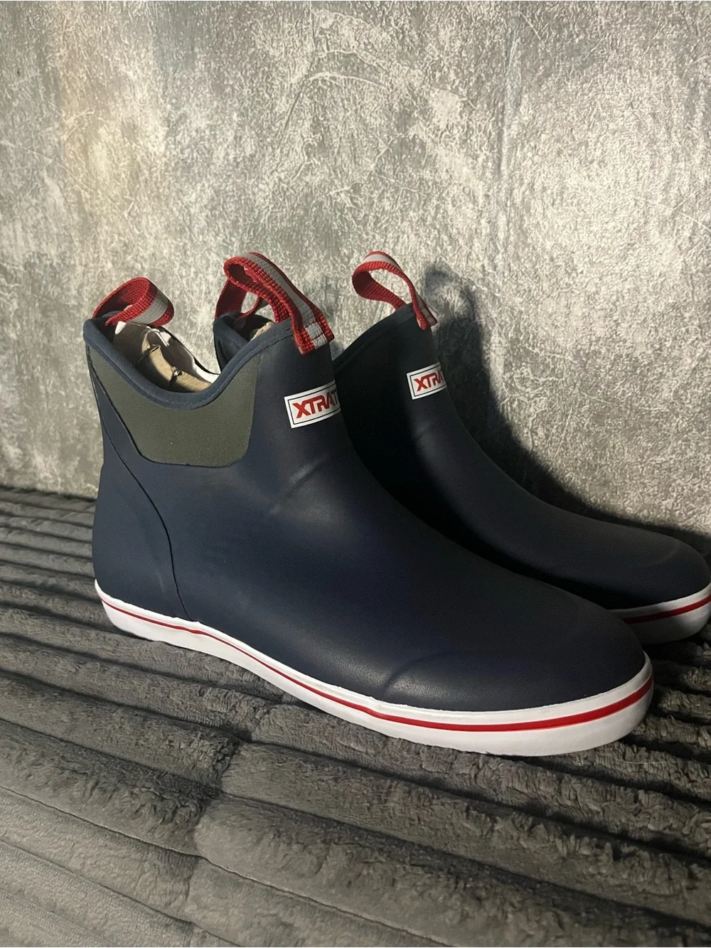 Men's Navy Ankle Deck Boots XtraTuf Size Sz 9 new